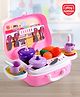Play Nation Premium 21 Pcs Pink Kitchen Suitcase on Wheels Play Set For Kids| Portable Kitchen Little Chef Roleplay Pretend Play Toy with Kitchen Accessories and Plastic Cooking Set for 2-6 Years Kids| Gifting Toy| BIS Certified