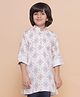 AJ Dezines Full Sleeves Ethnic Motif Printed  Kurta - Cream