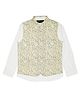 CAVIO  Vine Leaves Printed Cotton Nehru  Jacket With Full Sleeves Solid Shirt - Green
