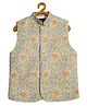 CAVIO Sleeveless Floral  Printed  Cotton Nehru Jacket - Orange