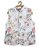 CAVIO Sleeveless Floral Printed Cotton Nehru Jacket - White Yellow & Pink