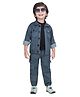 DOTSON Cotton Modal Full Sleeves  Solid Jacket With Tee & Jogger Pant - Grey