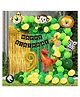 CAMARILLA Jungle Theme Birthday Decoration Items/Gold 9 No Foil/ Happy Bday Black Banner/Party Supplies Zoo Decor/Green Yellow Metallic Balloon/ Gold GreenCurtain/Animal Cutouts Foil Balloon (74pcs)