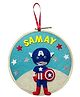 Li'llPumpkins  Personalized Customized Felt Hoop Super hero Captain America hanging for wall décor- Blue