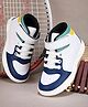 Stefens Colour Blocked Detailed Velcro Closure Shoes - White & Blue