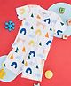 Pantaloons Baby Half sleeves Abstract Printed Cotton Tee & Shorts Set - Bright White