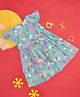 Pantaloons Baby Frill Sleeves Ice Cream Printed  Cotton Flared Dress - Light Blue