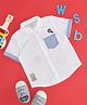 Pantaloons Baby Half Sleeves Hot Air Balloon Embroidered Shirt - Bright  White