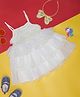 Pantaloons Baby Sleeveless Sequin Embellished Layered Dress - Bright White