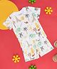 Pantaloons Baby Cotton Half Sleeves Animals & Trees Printed Coordinating Tee & Shorts Set - Bright White