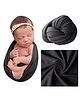 Babymoon Jersey Wrap Baby Photography Props Stretch Without Wrinkle, Anti-Pilling, Breathable Blanket Swaddle Wrap - Black