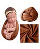 Babymoon Jersey Wrap Baby Photography Props Stretch Without Wrinkle, Anti-Pilling, Breathable Blanket Swaddle Wrap - Lightbrown