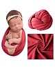 Babymoon Jersey Wrap Baby Photography Props Stretch Without Wrinkle, Anti-Pilling, Breathable Blanket Swaddle Wrap - Maroon