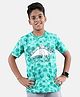 Kiddopanti Cotton Jersey Half Sleeves Tie Dye & Animal Printed Tee - Green