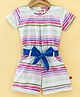 Dew Drops  Woven Half Sleeves Striped Jumpsuit - Pink