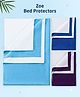Zoe Premium 100% Quickly Dry Waterproof Bed Protector Sheet 1 Large & 2 Small Size - Blue & Plum