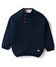 Babyhug Knitted Full Sleeves Pullover Solid Color Sweater - Navy Blue