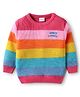 Babyhug Knitted Full Sleeves Pullovers Striped Sweater - Pink