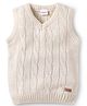 Babyhug Knitted Sleeveless Pullover Sweater Vest with Cable Knit Design - Off White