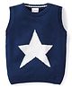 Babyhug Kitted Sleeveless Pullover Sweater with Star Design - Navy Blue