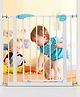 Safe-O-Kid Adjustable One-Year Warranty Baby Safety Gate (75-85 cm)  Durable Metal Child Gate for Kids, Dog Gate, Baby Gate with 2-Way Auto-Close, Secret Lock, No Drill Required (Blue)