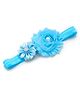 Bhoomi Collection  Pearl Rhinestone &  Flowers Embellished Headband - Sky Blue