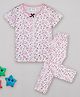 Sheer Love Cotton Jersey Knit Half Sleeves Abstract Printed Coordinating Tee With Pajama - Pink