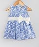 Hugsntugs Sleeveless Floral Printed & Bow Detailed Dress - Blue