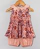 Hugsntugs Sleeveless Floral Printed Dress With Shorts - Soft Pink