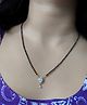 Digital Dress Room Fancy Short Mangalsutra Designs Drop Shape Single Diamond Pendant Simple Black Beads Chain