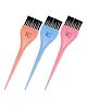 KINDED Hair Colouring Mehndi Henna Bleach Hair Dye Brush Combo Set of 3 Pink Orange & Blue