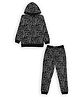 CAVIO Full Sleeves Alphabets Printed Co Ord Set  - Black