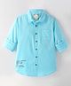 INFINITY Cotton Woven Full Sleeves Little Details Printed Shirt - Sky Blue