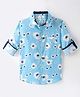 INFINITY Cotton Woven Full Sleeves Floral Printed Shirt - Blue