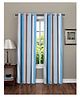 RRC Microfiber Cotton Striped Design Long Door Curtains  Set of 2 Curtains  Light Blue