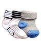 NEXT2SKIN Pack Of 3 Striped Soft Cotton Socks - White & Grey