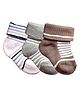 NEXT2SKIN Pack Of 3 Striped Soft Cotton Socks - White Light Grey & Fawn