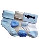 NEXT2SKIN Pack Of 3 Striped Soft Cotton Socks - Grey Light & Sky Blue