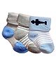NEXT2SKIN Pack Of 3 Striped Soft Cotton Socks - Grey & Sky Blue