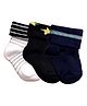 NEXT2SKIN Pack Of 3 Striped Soft Cotton Socks - Black & Navy Blue