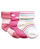 NEXT2SKIN Pack Of 3 Striped & Hearts Detailed Soft Cotton Socks - Pink & White