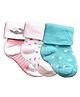 NEXT2SKIN Pack Of 3 Striped & Polka Dots Detailed Soft Cotton Socks - Blush Pink Sky Blue & White
