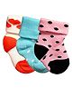 NEXT2SKIN Pack Of 3  Polka Dots & Hearts Detailed Soft Cotton Socks - Cream Sky Blue & Light Pink