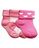 NEXT2SKIN Pack Of 3 Hearts Detailed Soft Cotton Socks - Peachy Pink SDark Pink & Deep Pink