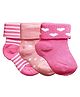 NEXT2SKIN Pack Of 3 Striped & Hearts Detailed Soft Cotton Socks - Hot Pink Baby Pink & Deep Pink