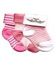 NEXT2SKIN Pack Of 3 Striped Detailed Soft Cotton Socks - Hot Pink Dark Pink & Blush Pink