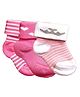 NEXT2SKIN Pack Of 3 Striped & Hearts Detailed Soft Cotton Socks - Hot Pink Deep Pink & Blush Pink