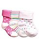 NEXT2SKIN Pack Of 3 Polka Dots & Striped Detailed Soft Cotton Socks - Rose Pink & White