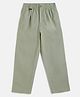 Campana Cotton Lycra Mid Rise Solid Trousers - Khaki Green