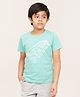 Campana 100% Cotton Jersey Half Sleeves Athletics Printed T-Shirt - Chambray Blue